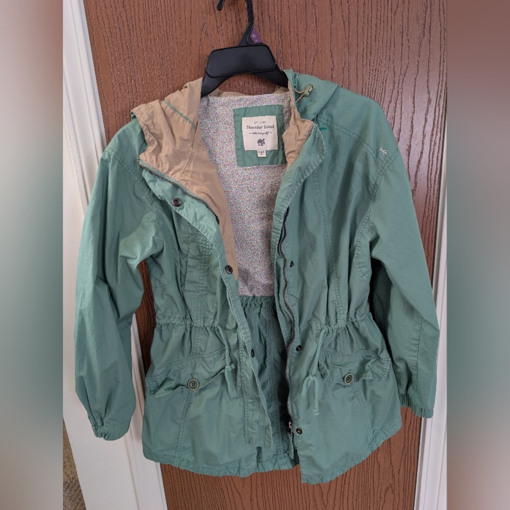 Thursday Island Green Hooded Jacket Size M